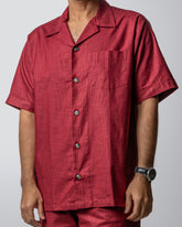 DEEP BURGUNDY CUBAN SHIRT