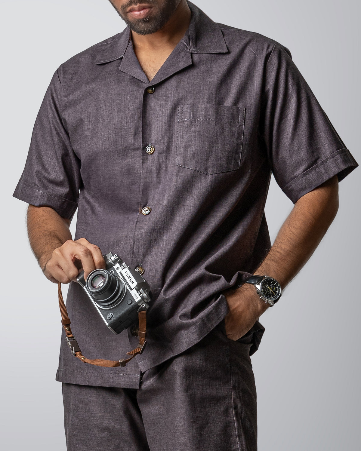 SHADOW GREY CUBAN SHIRT