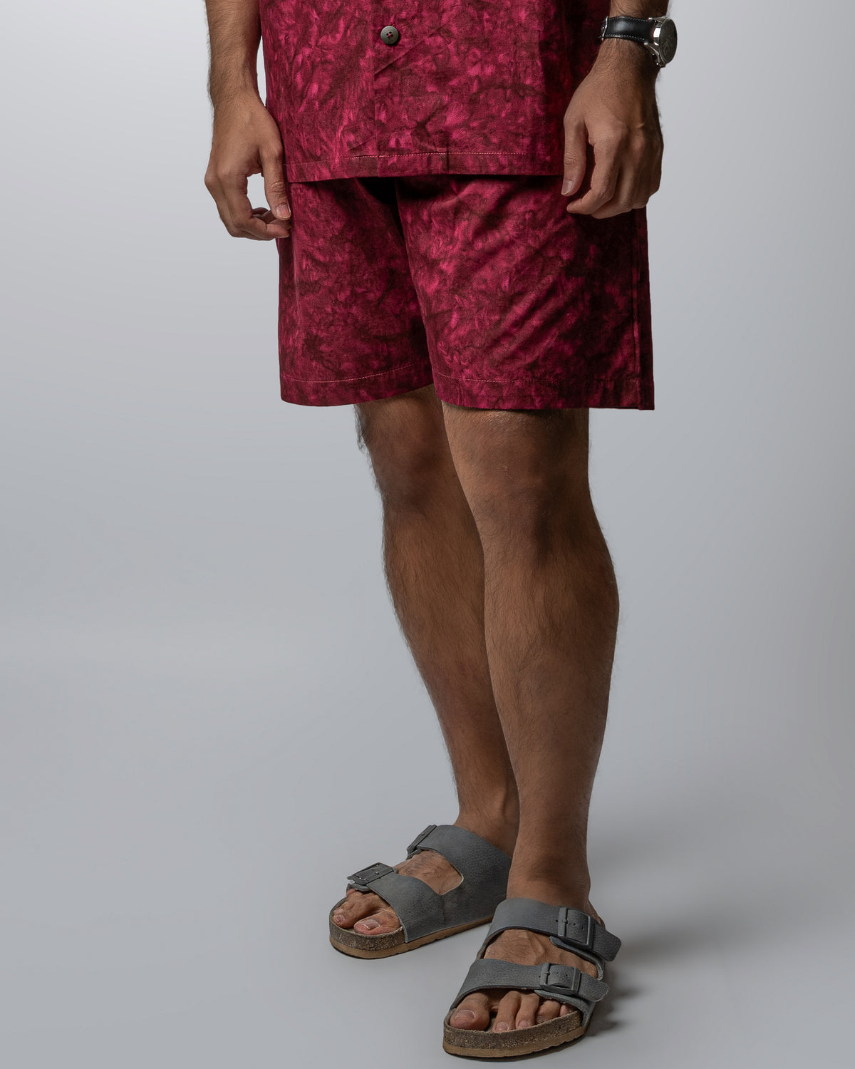 WINE MARBLE SHORTS